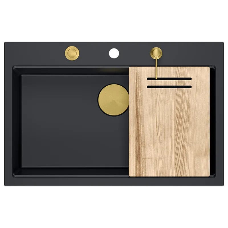 Chiuveta Din Granit MARC 110 WORKSTATION Black Dop Nichel Periat 5