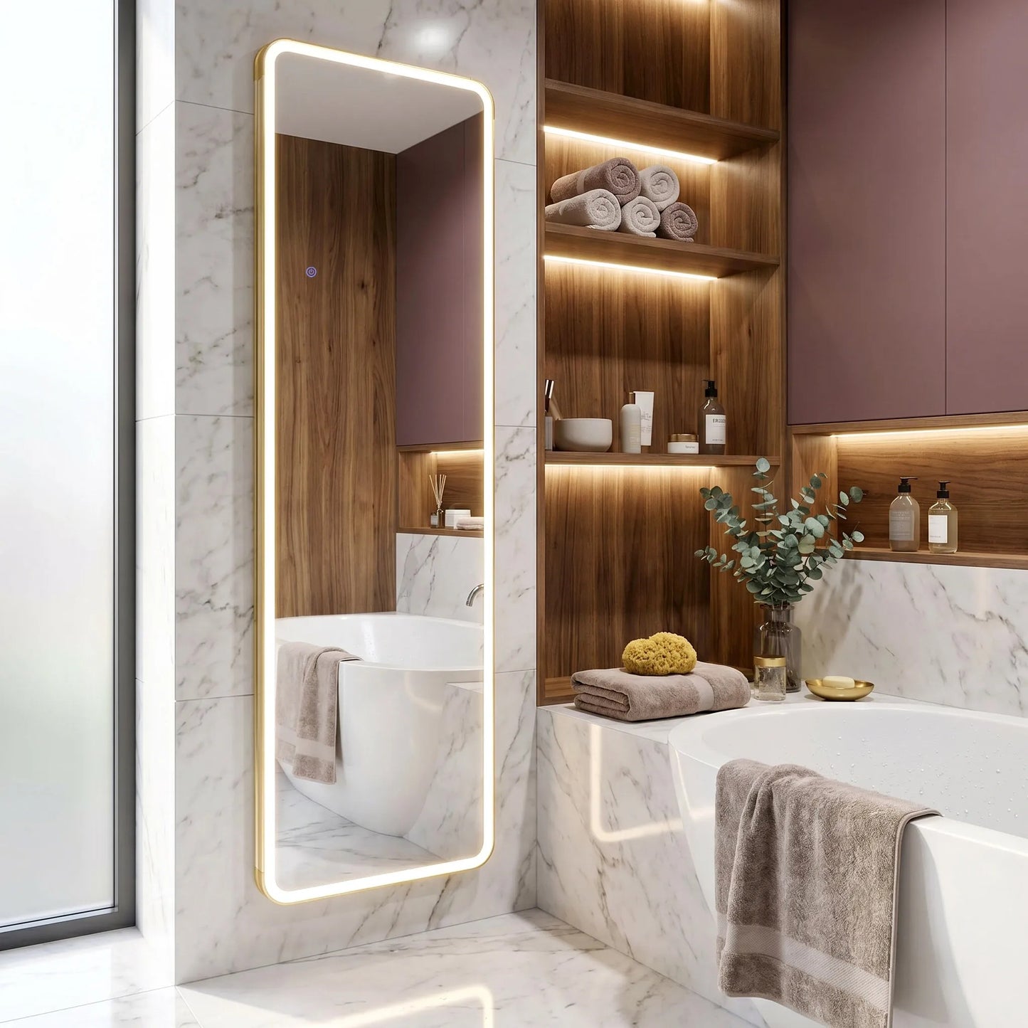 Oglindă LED Classico 60x170cm Brush Gold 5