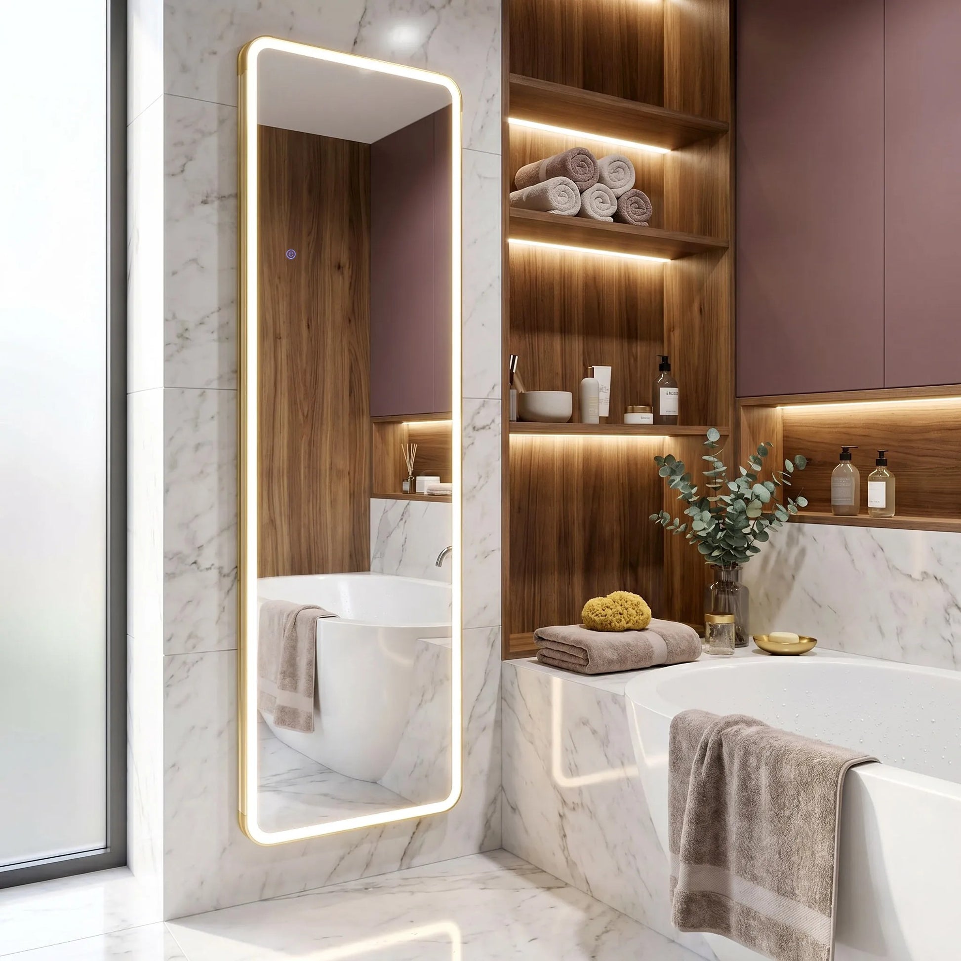 Oglindă LED Classico 60x170cm Brush Gold 5
