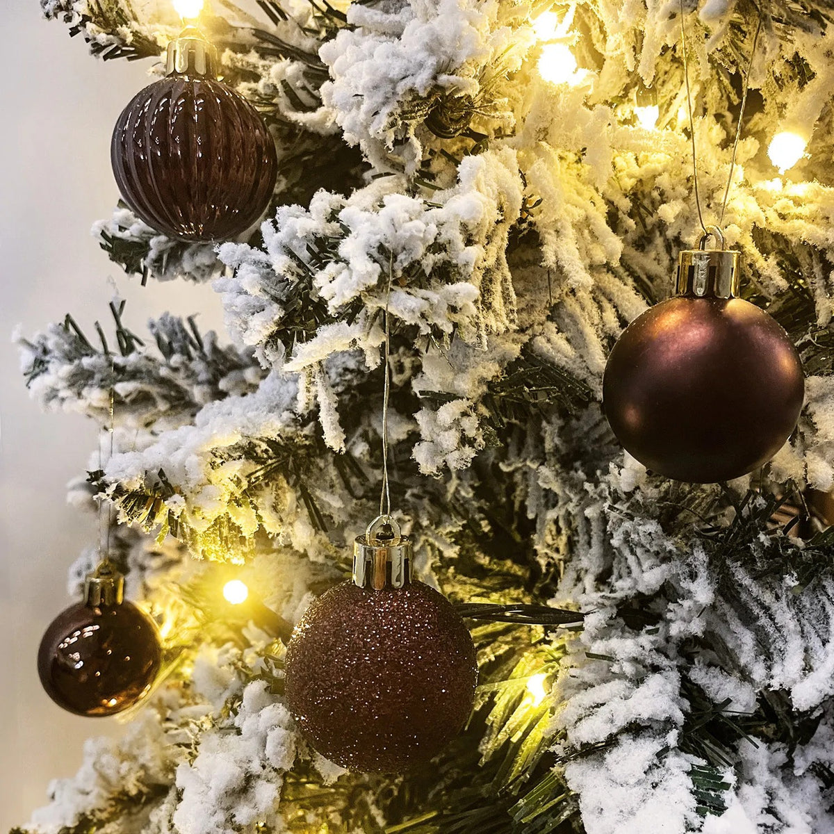 BOMBKI CHOINKOWE BRĄZOWE 34 SZT SYSD1688-038 5