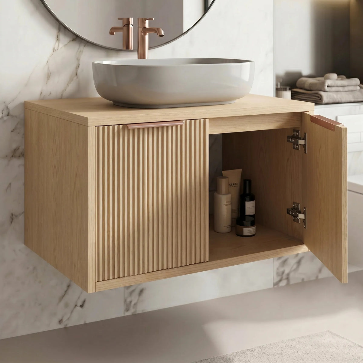 Dulap Baie Pentru Lavoar Rea Core 60cm Beige 5