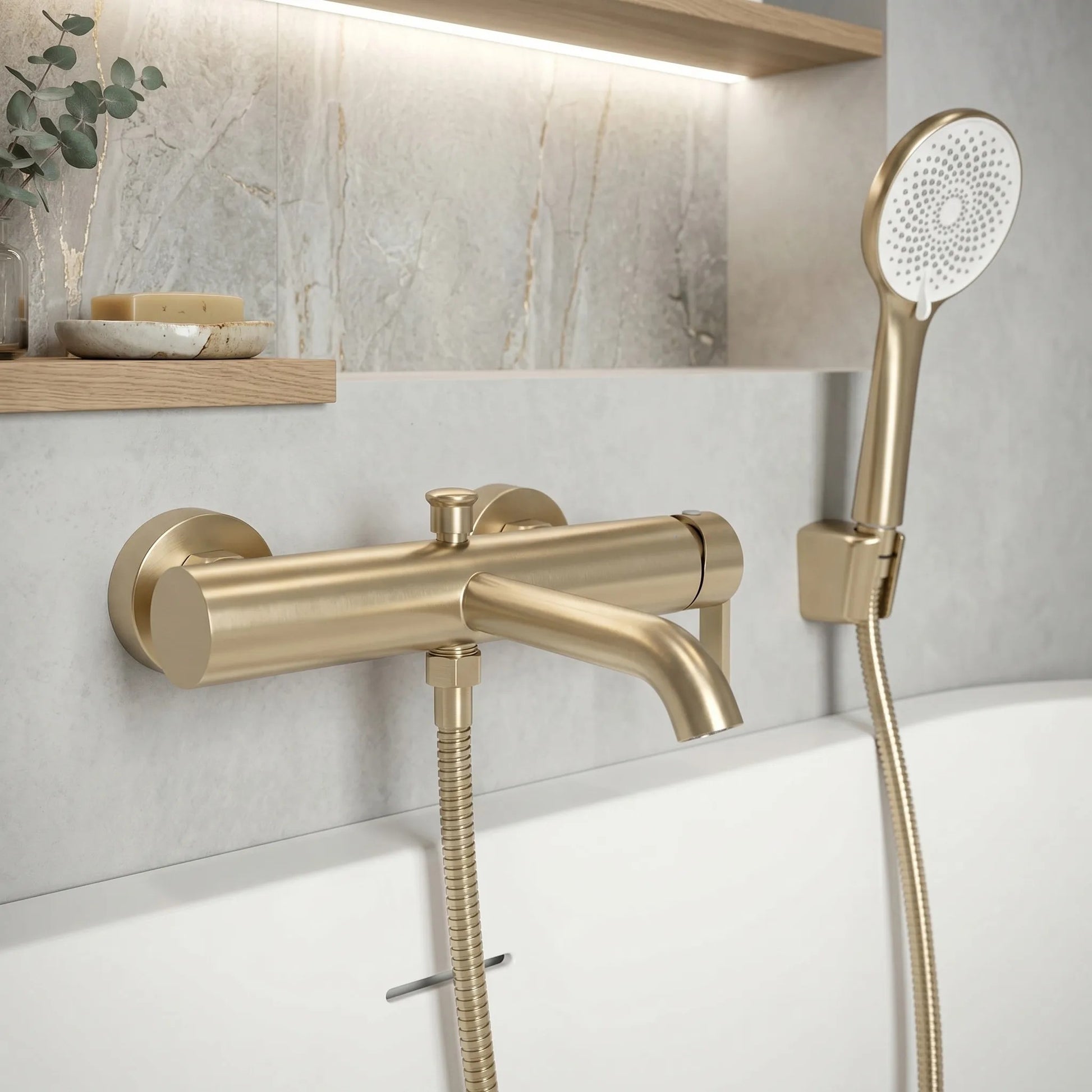 Baterie Pentru Cadă REA Ontario Side Brush Gold 5