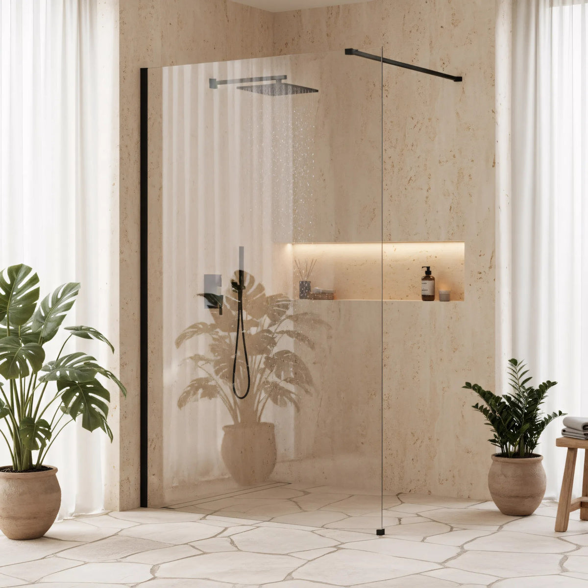 Paravan De Dus Rea Flexi Transparent / Black 70 5