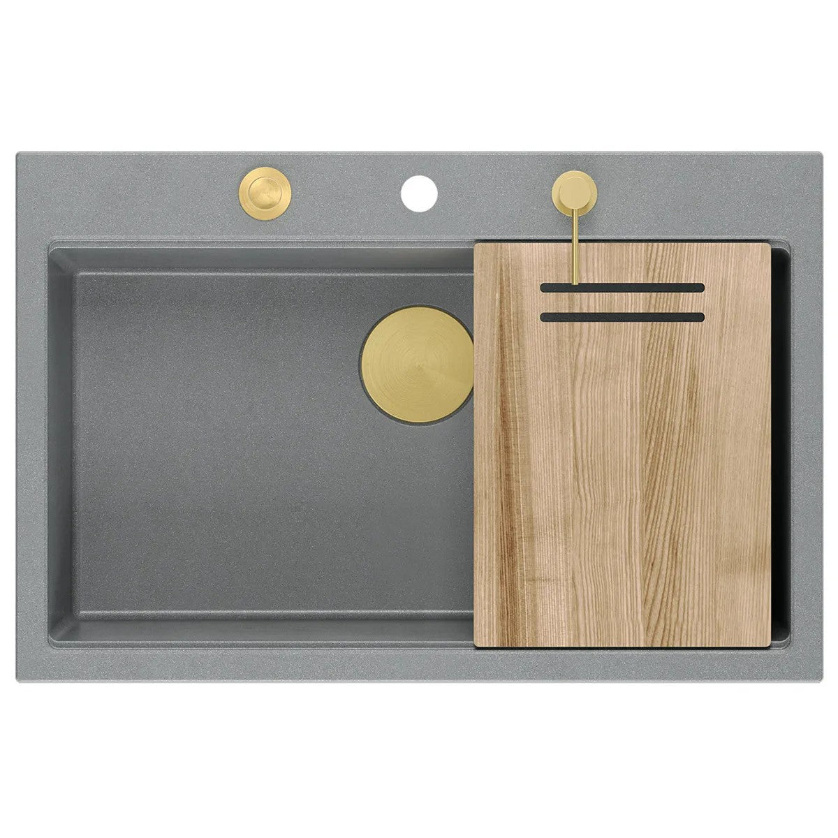 Chiuveta Din Granit MARC 110 WORKSTATION Grey Metallic Dop Auriu 5