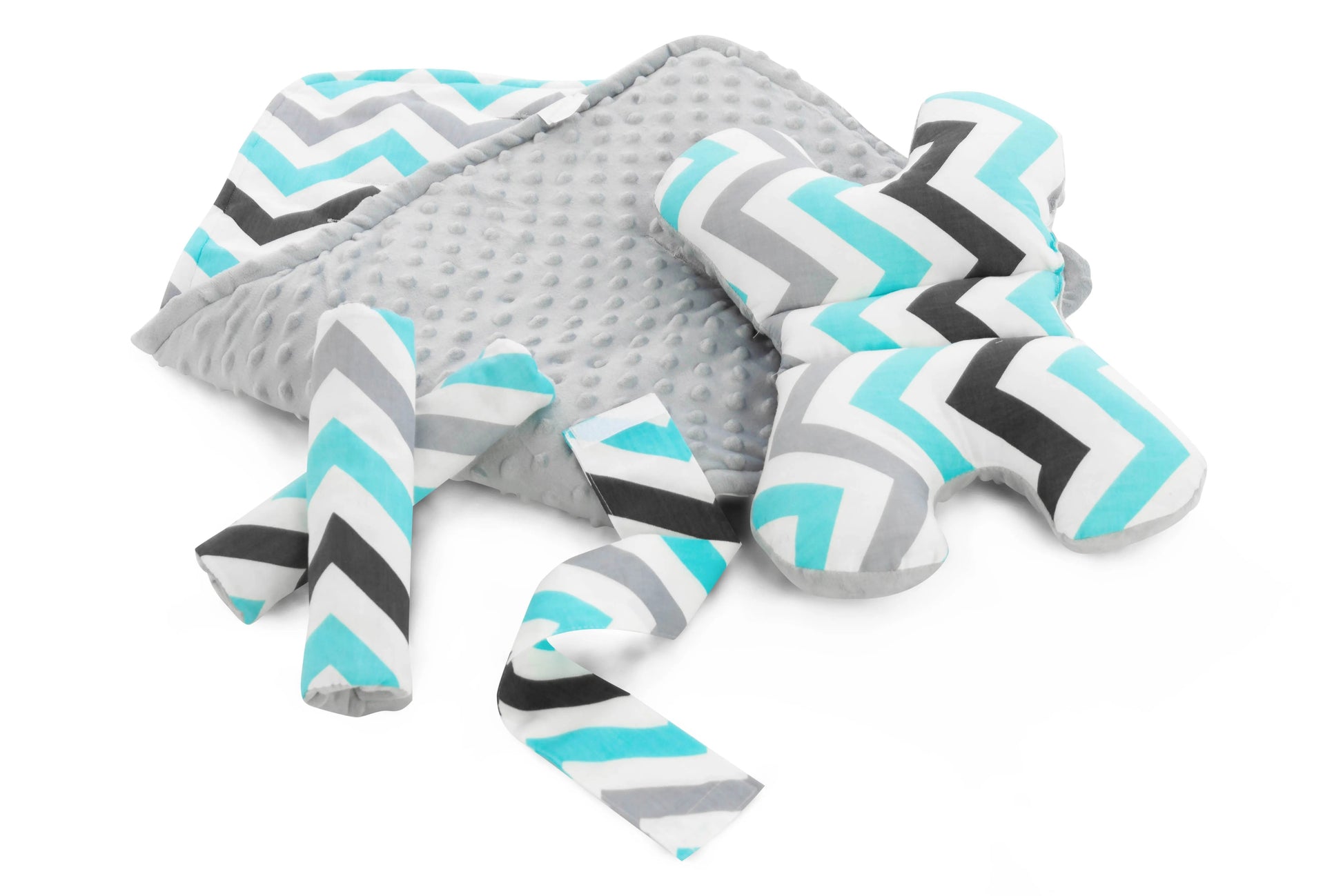 Set Pentru Carucior Cu Doua Fete 4in1 Pink/Grey ZigZag 5