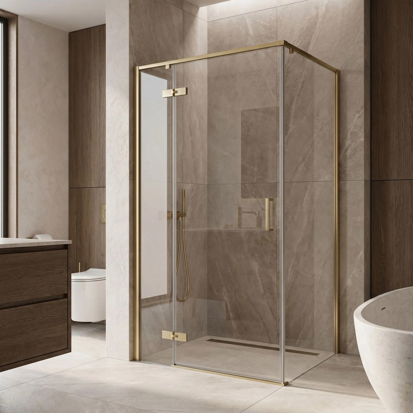 Cabina De Dus Rea Bruno 120x90 Brush Gold 5