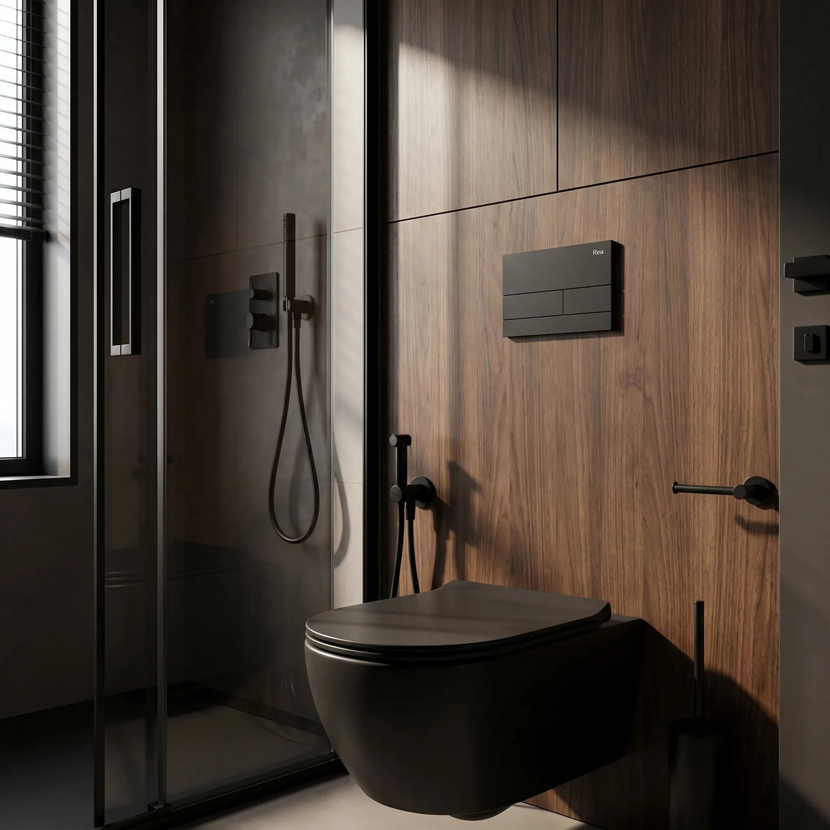 Set Cadru Îngropat Slim 024N Pentru WC Cu Buton T Black Matt 5
