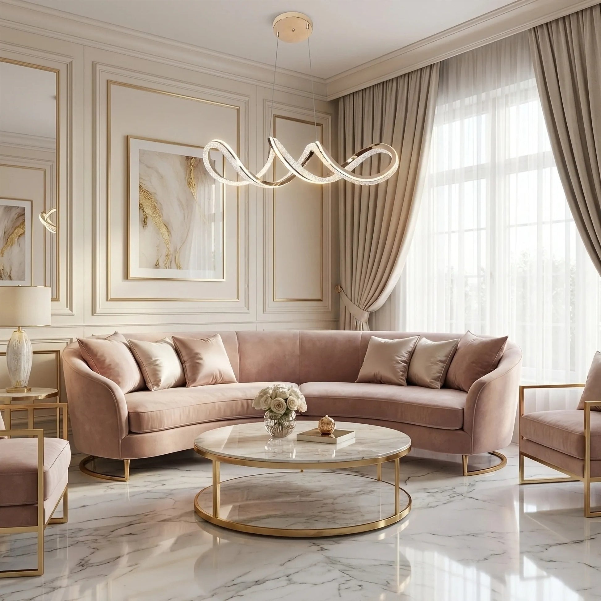 LAMPĂ SUSPENDATĂ DE TAVAN G154-CP GOLD  5