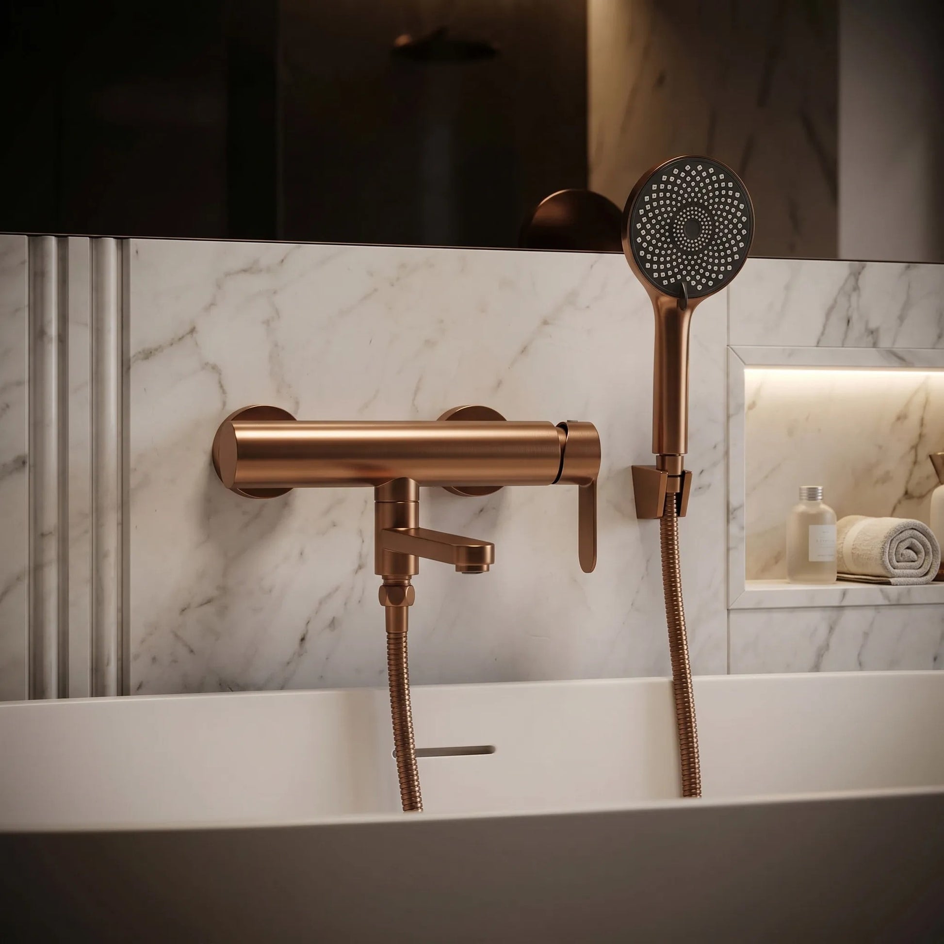 Baterie pentru cadă Rea Arcos Brushed Copper  5