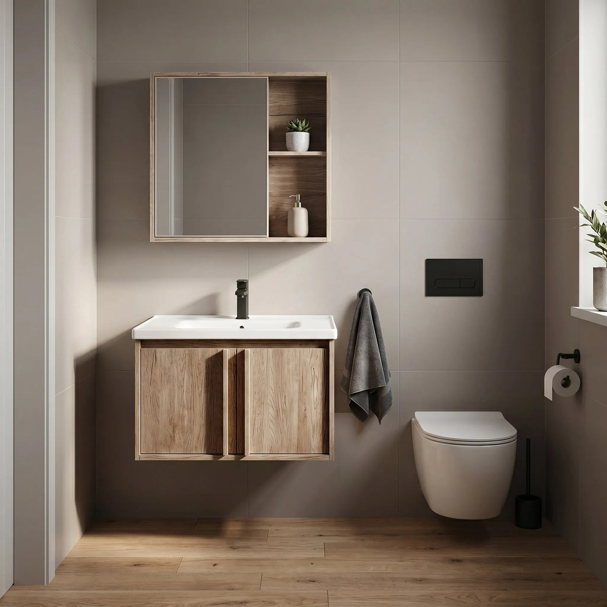 Set mobilier de baie cu lavoar Gama T25023 QHM 60CM  5