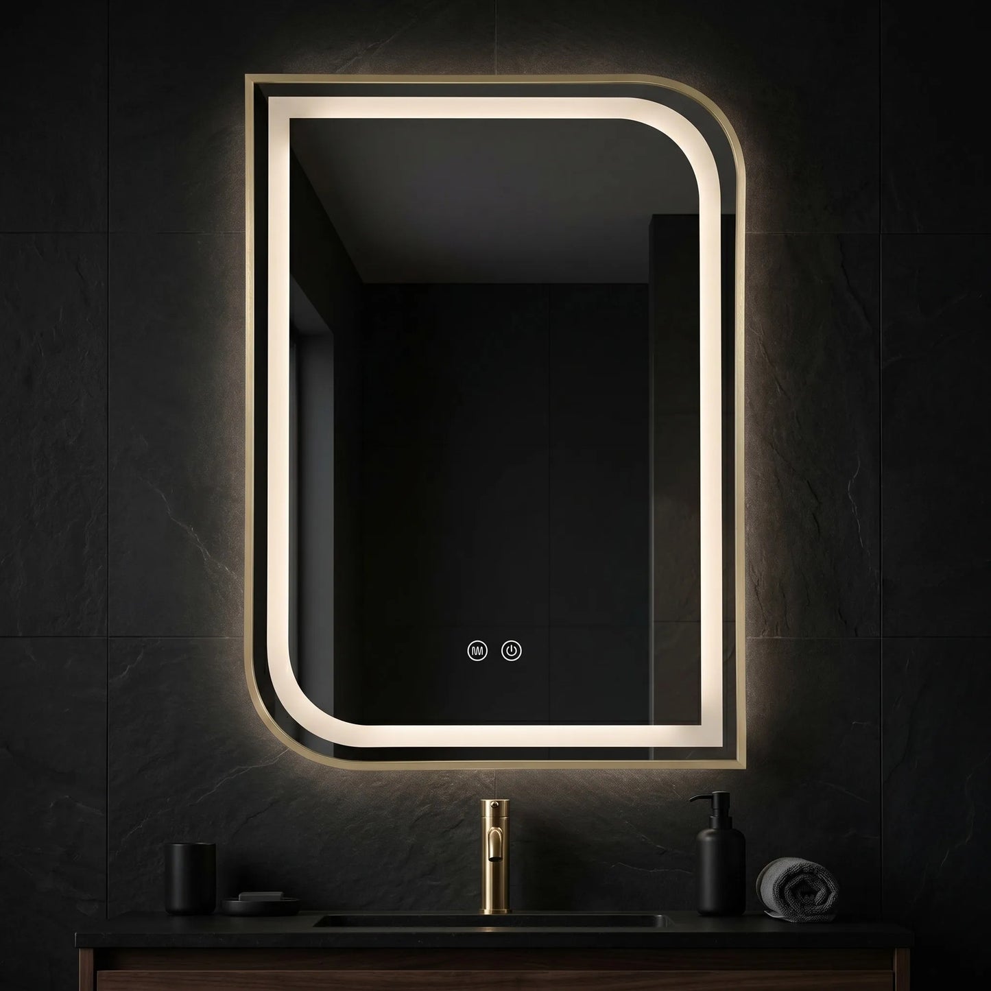 Oglindă LED ZONE 70X50 BRUSH GOLD  5