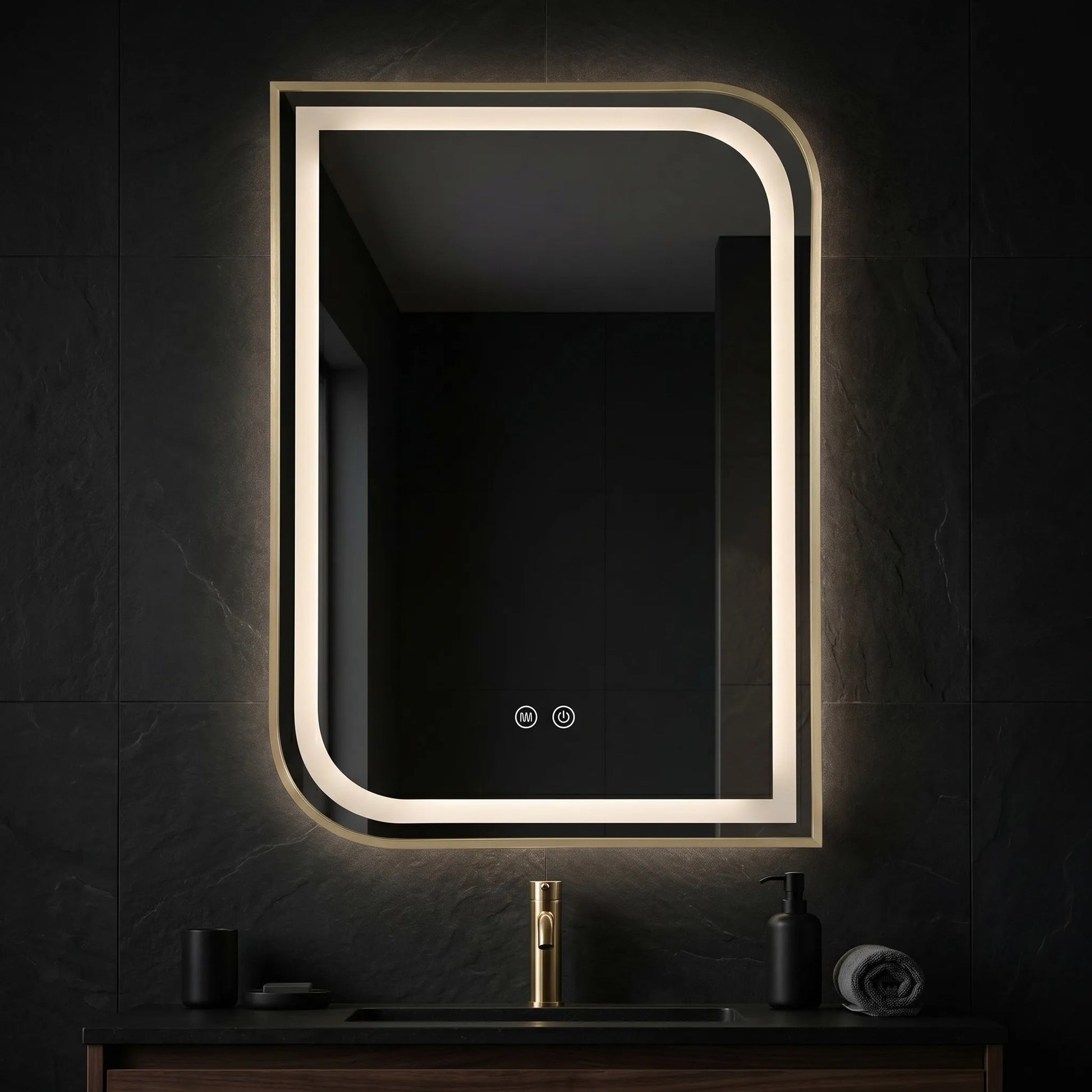 Oglindă LED ZONE 70X50 BRUSH GOLD  5