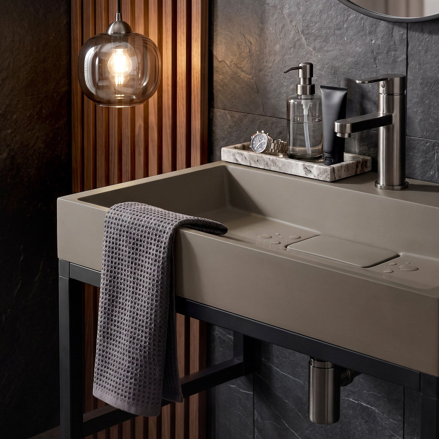 Lavoar Din Compozit Rea GOYA TAUPE 50CM + Cadru 4