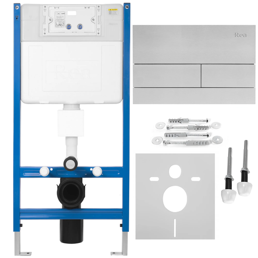 Cadru Wc Încastrat K011a-q Rea Cu Buton T Brush Steel  1