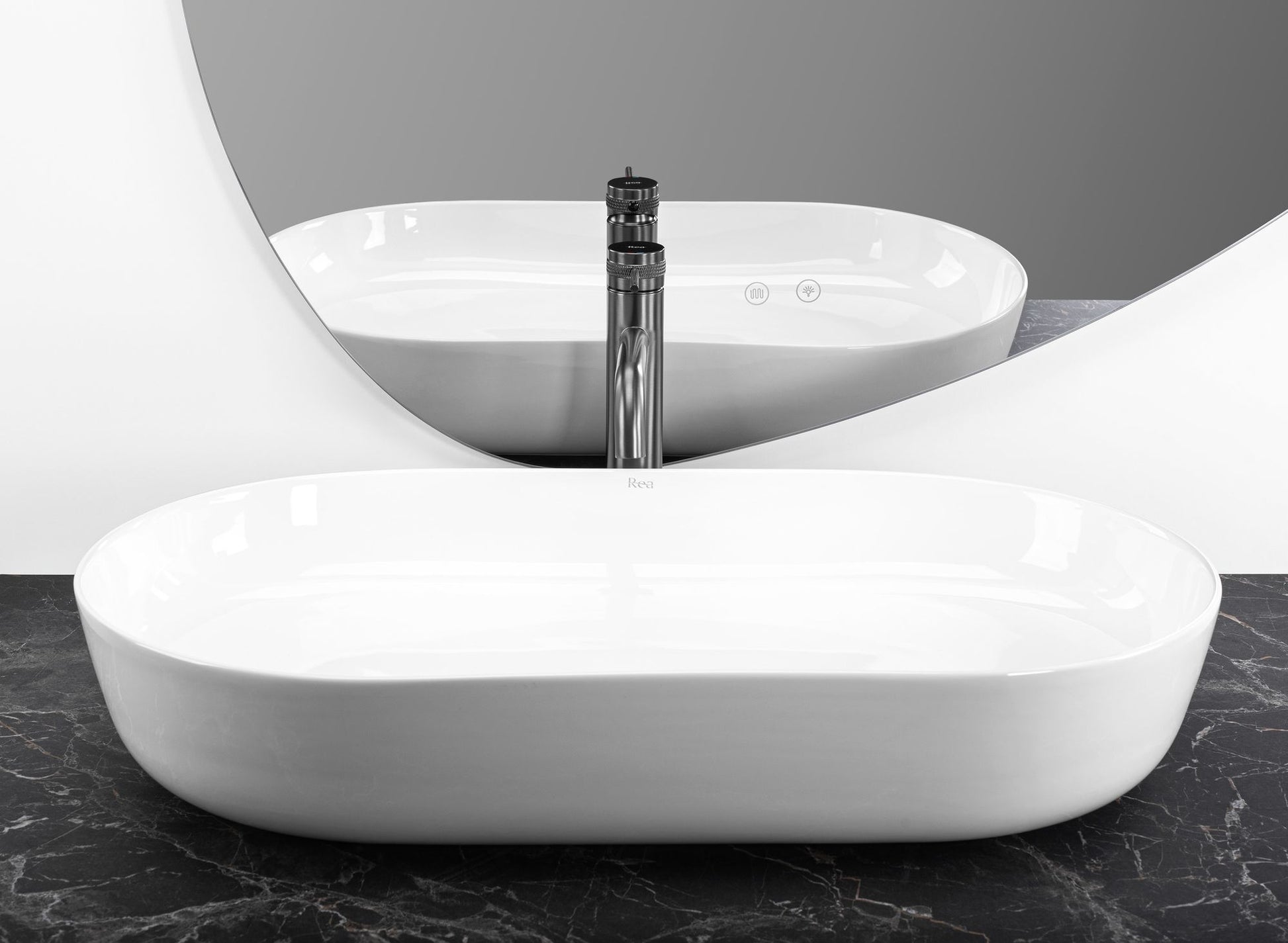 Lavoar ceramic pentru blat CLEO 71 alb - REA  3