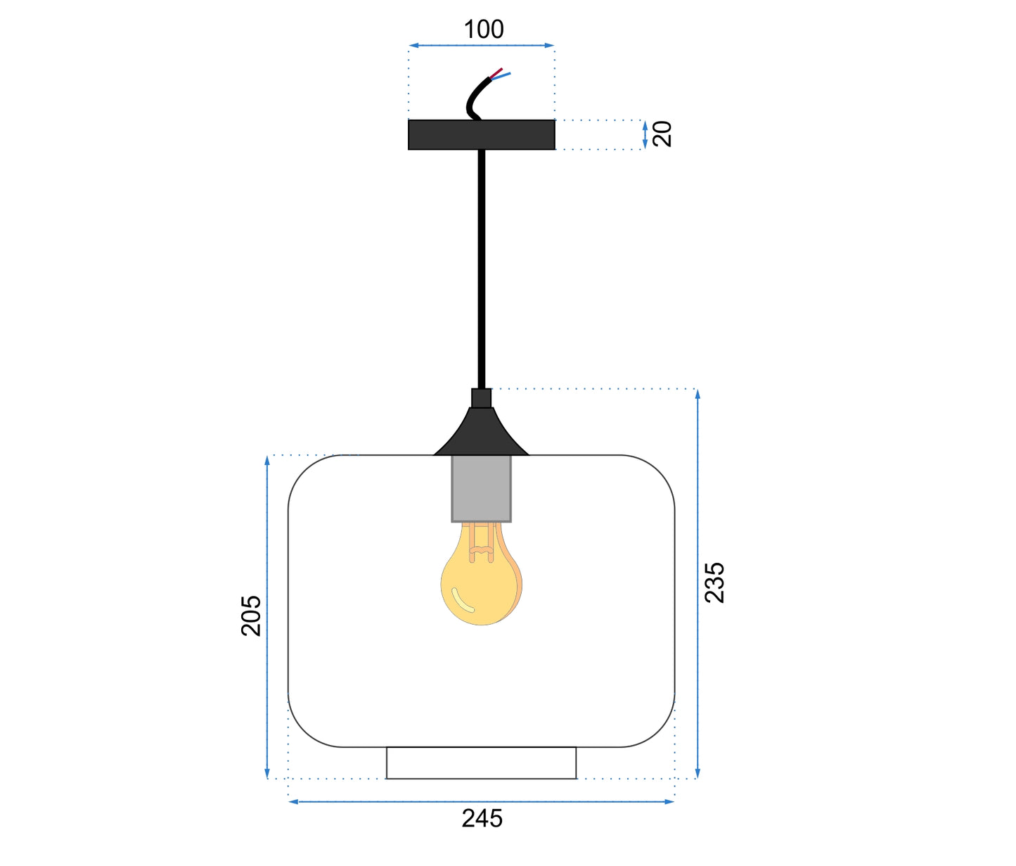 Lampa De Tavan Suspendabila Din Sticla APP312-1CP Loft  5