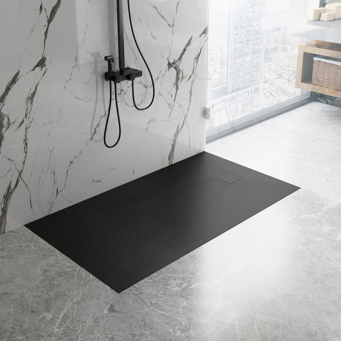 Cada de duș Magnum Black 120x90  6