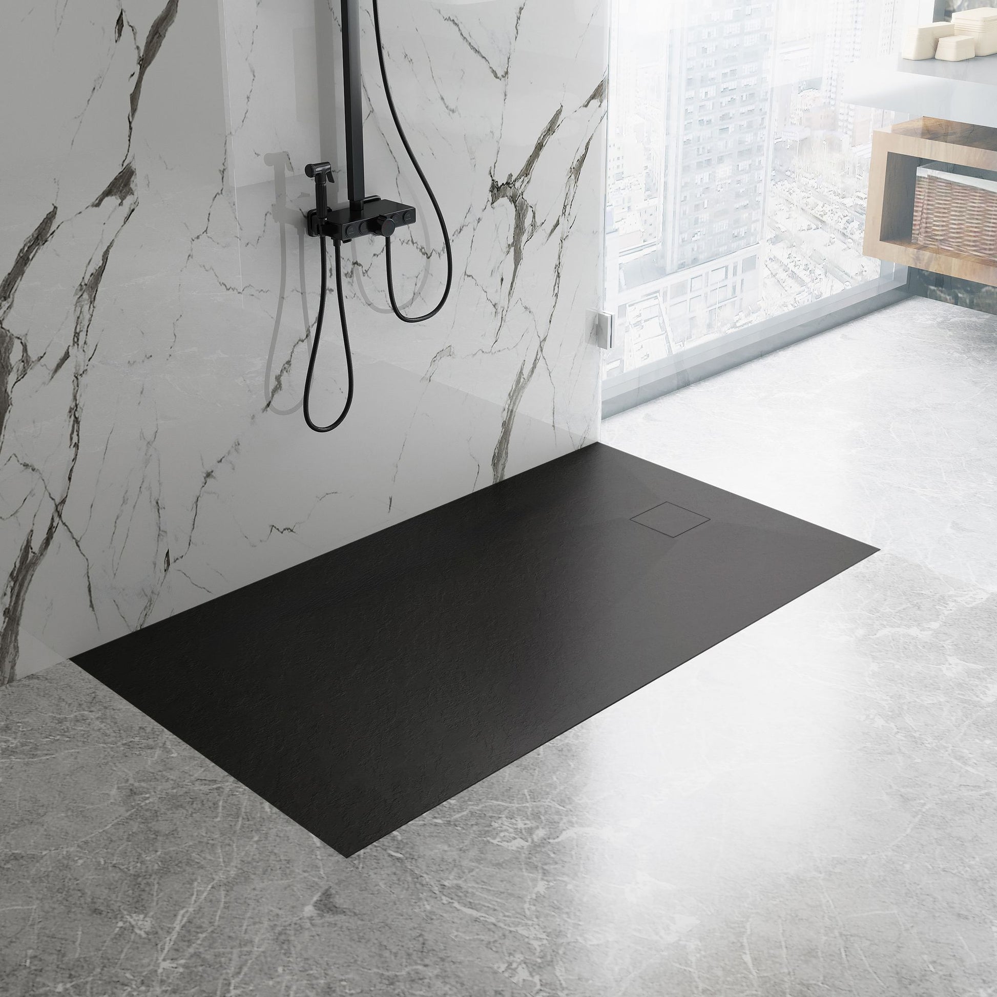 Cada de duș Magnum Black 120x90  6