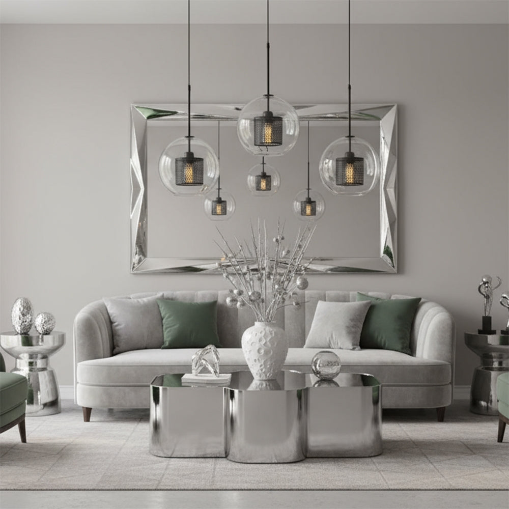 Lampă Suspendată Din Sticlă Loft Neagra APP558-1CP 25cm  6