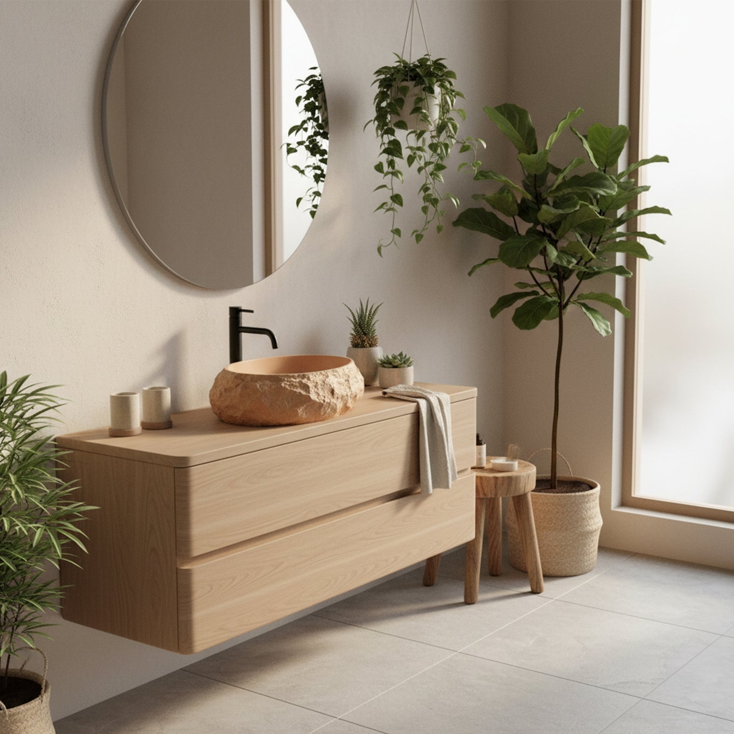 Lavoar pe blat Mika Light  Terracotta  5