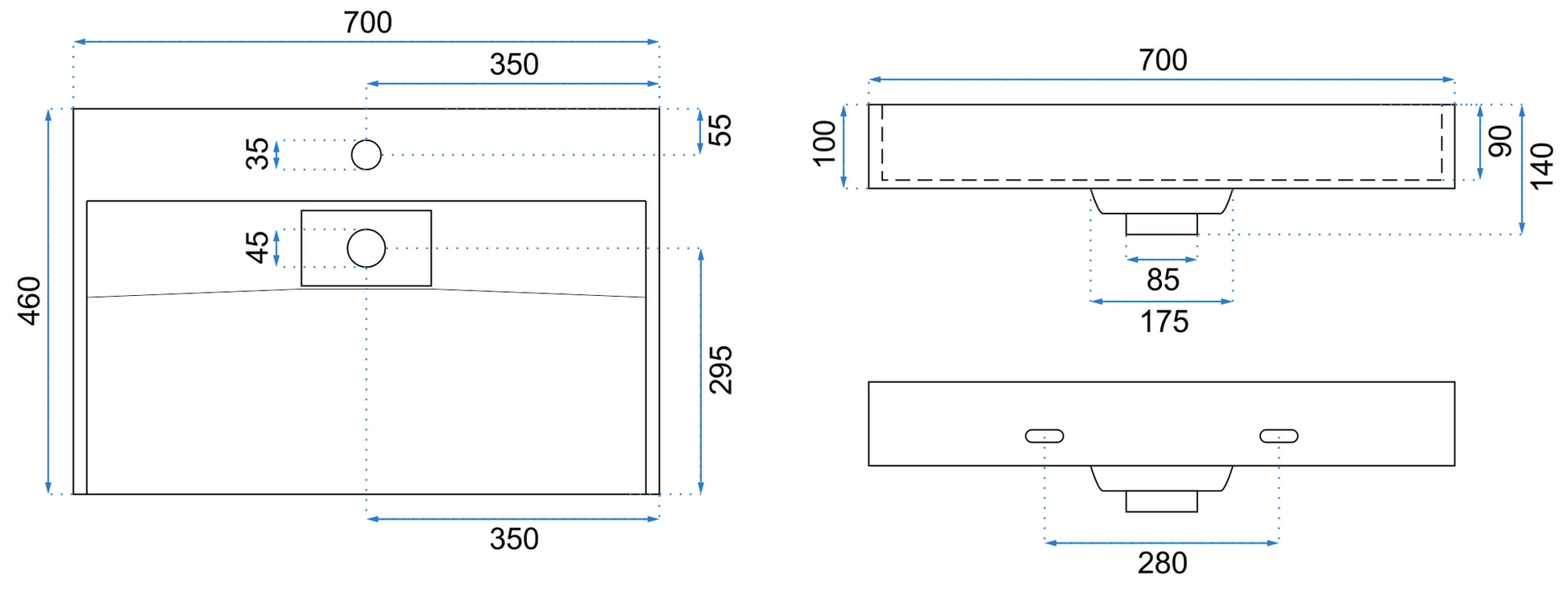 Chiuvetă Din Conglomerat Goya 70cm  4