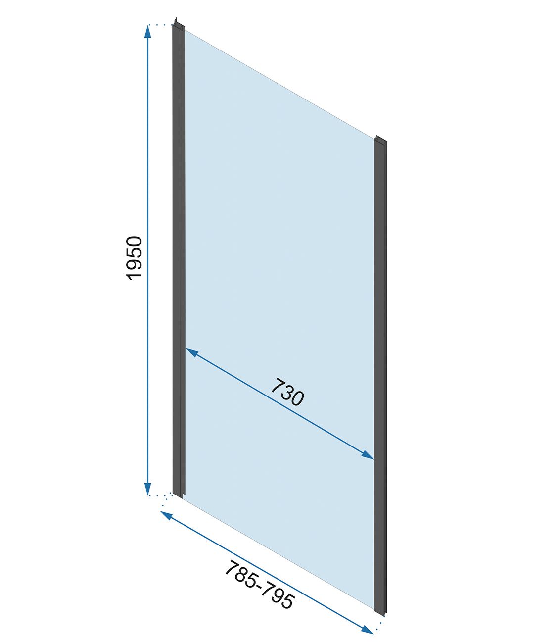 Cabina de dus de perete REA Rapid Fold Gold Usa:90 x Perete:90 9
