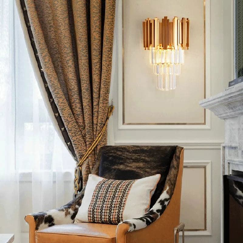 Lampă de cristal de perete aurie 312357  5