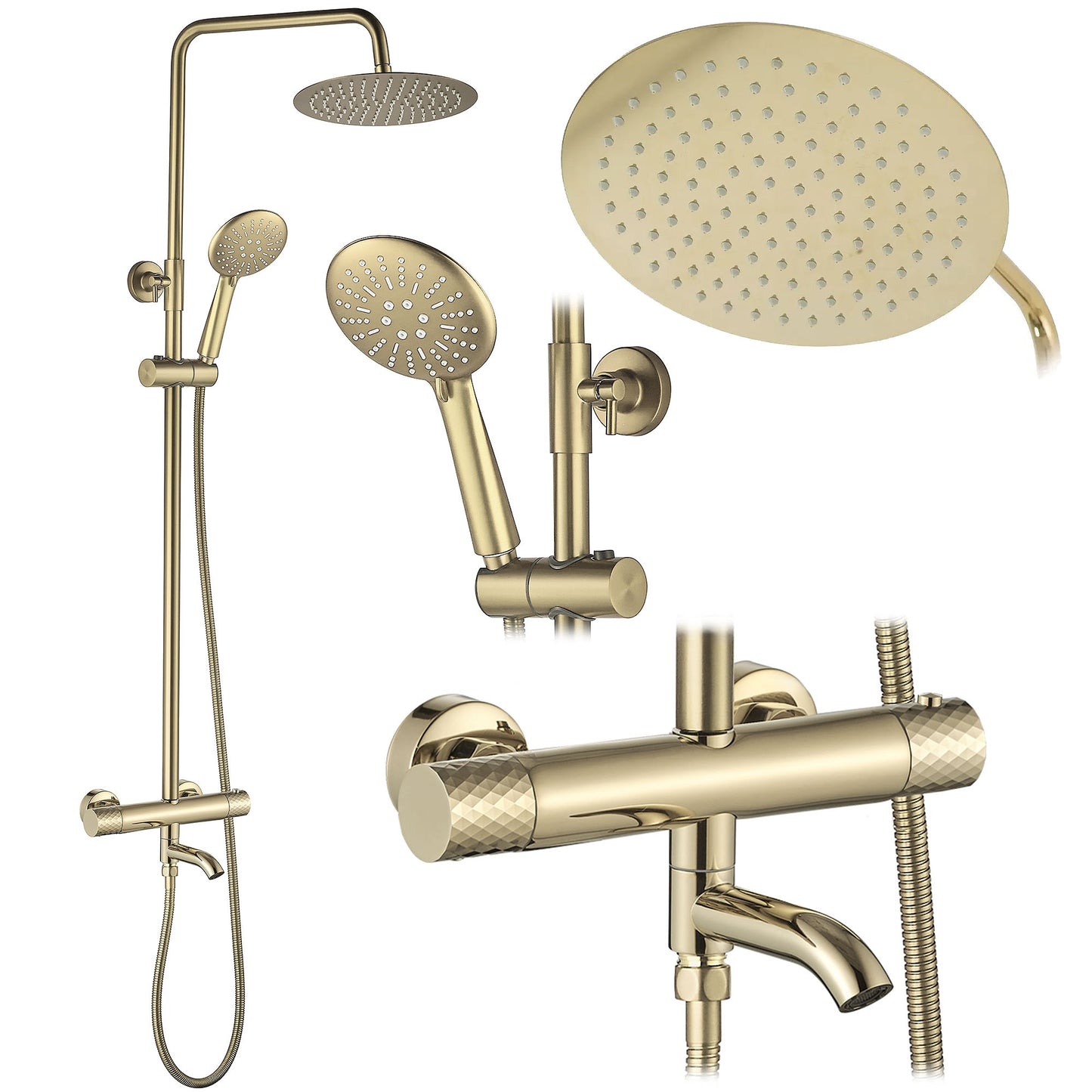 Coloana De Dus Cu Termostat Lungo Diamond Gold  1