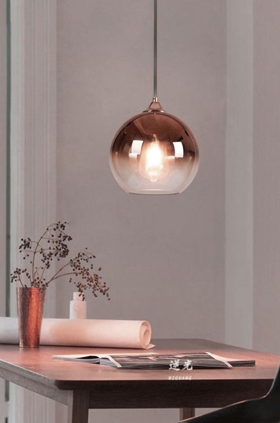 Lampa DE TAVAN din sticla APP 313-1CP Rose Gold  3