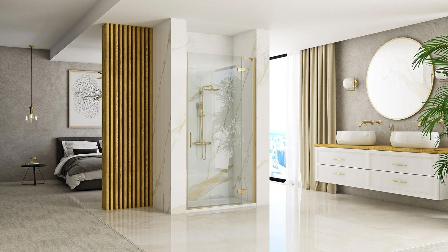 Ușă de duș Rea Hugo 80 Gold Brush + profil  2