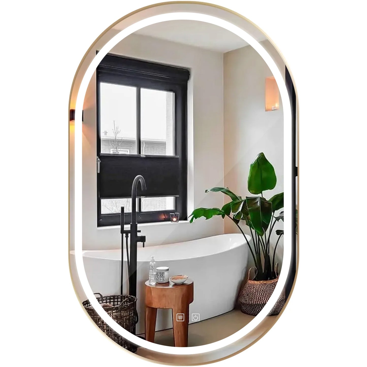 Oglindă LED OLL 60x90 cm Brush Gold  1
