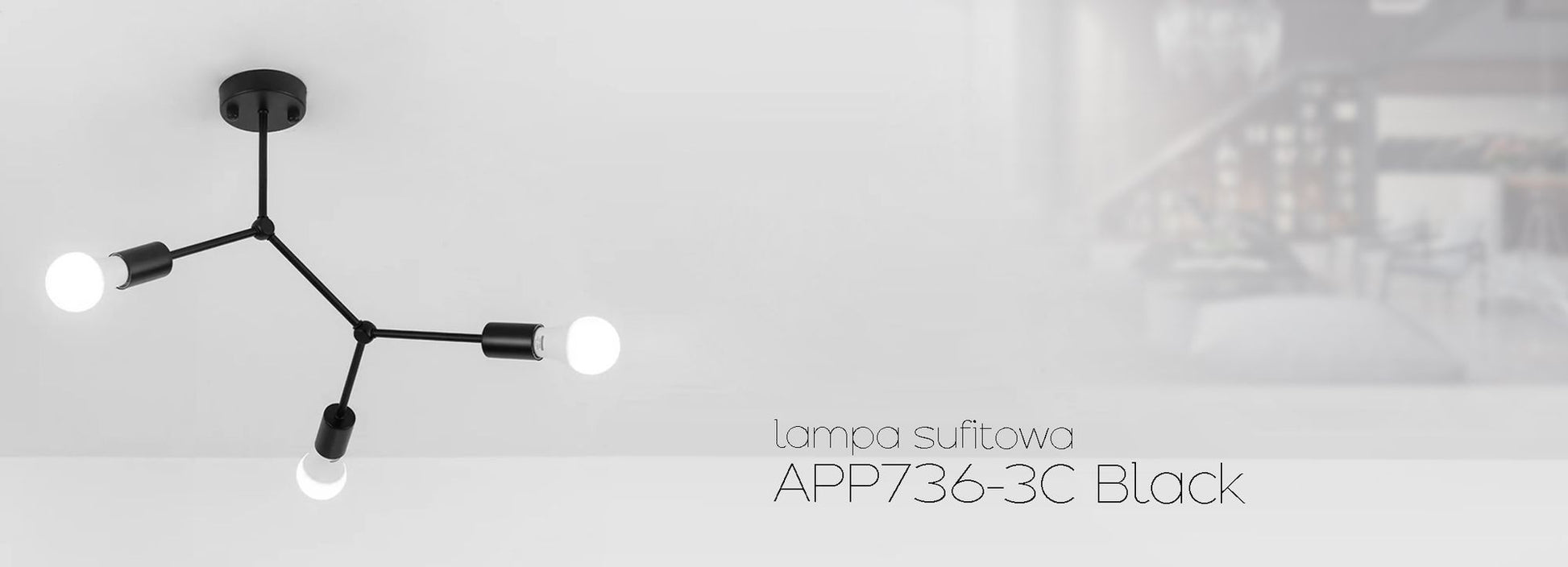 LAMPA PLAFON CLASICA NEAGRA METAL LOFT APP736-3C  5