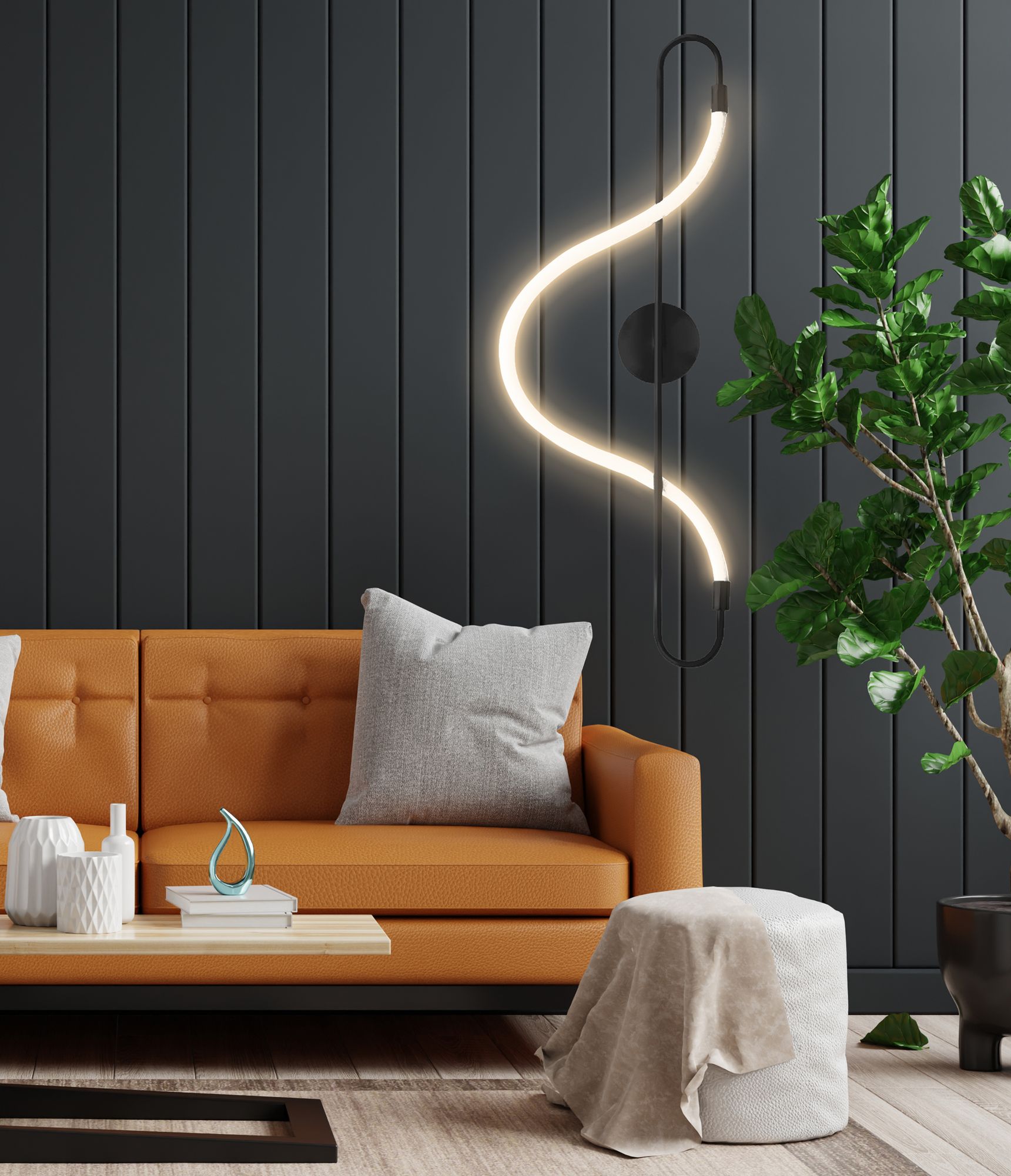 Lampa LED APP857-W LONG BLACK 6