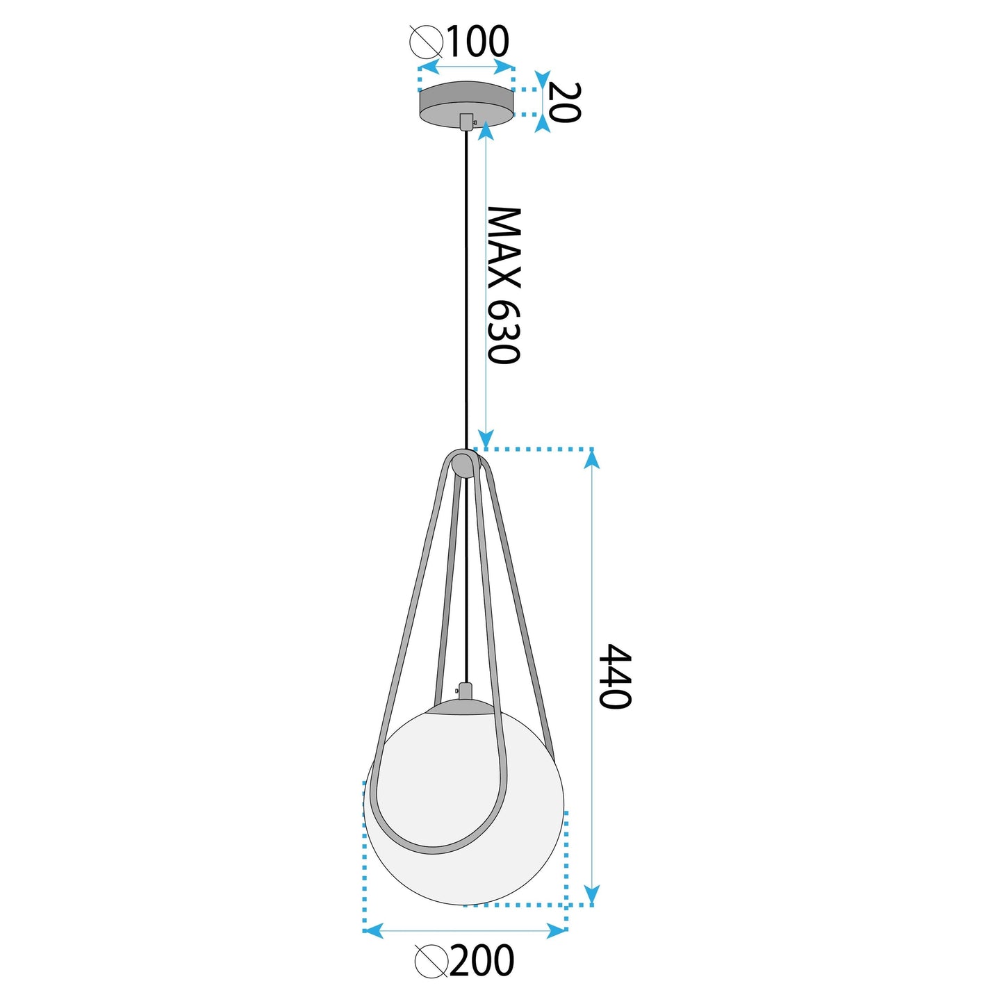 Lampă Suspendată APP1793-1CP 20cm Gold  7