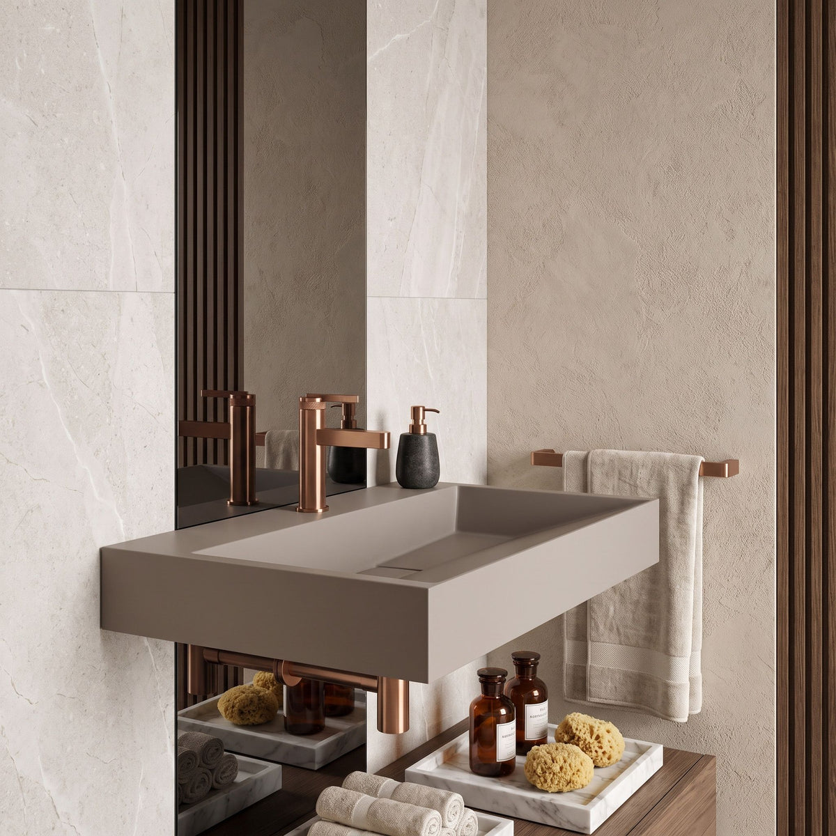 Lavoar Din Compozit Rea GOYA TAUPE 70CM 3