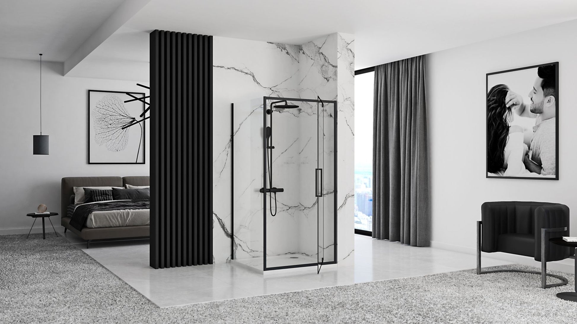 Cabina de dus De colt Rapid Swing Usa:80 x Perete:90 4