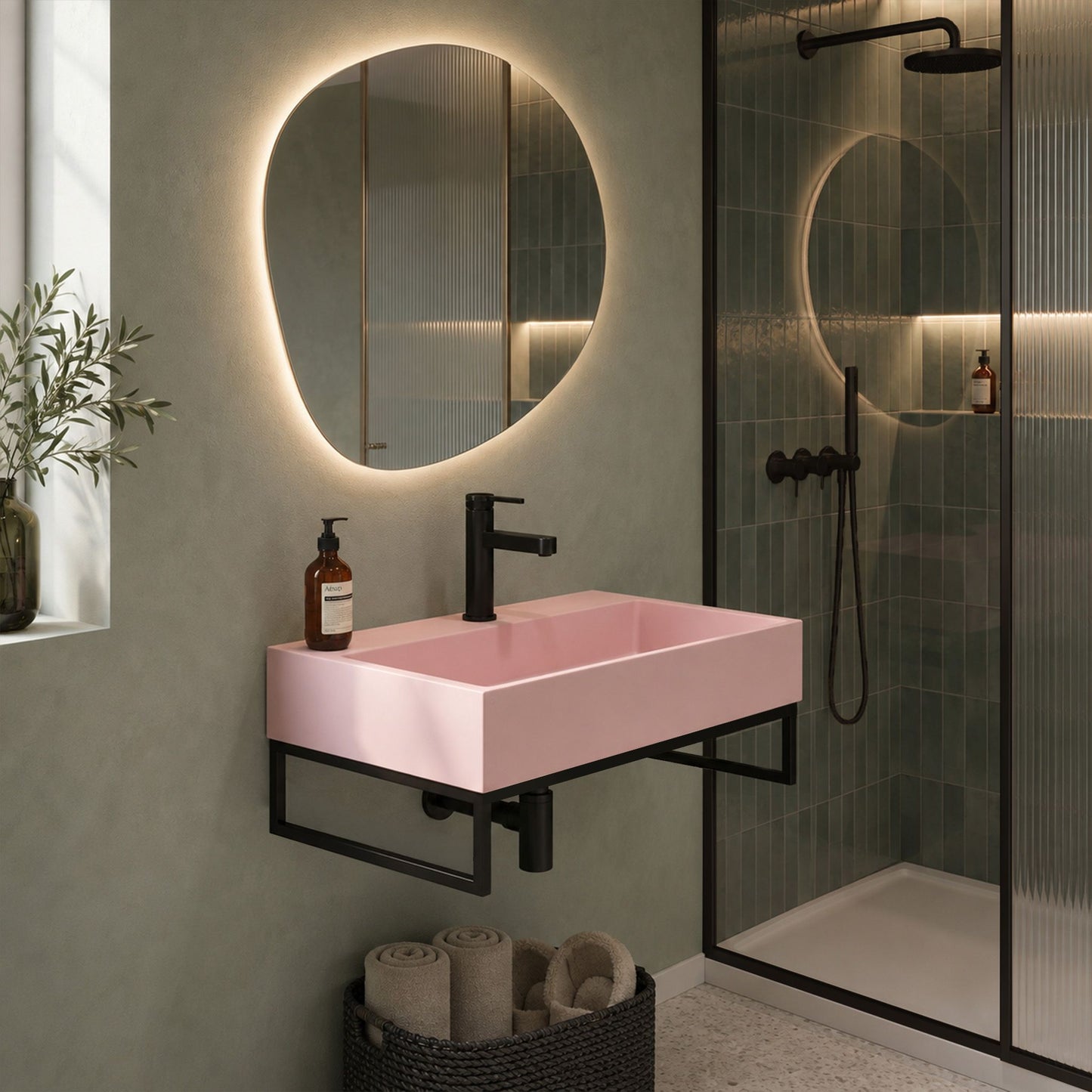 Lavoar Pentru Blat GOYA PINK 60CM + Cadru 1