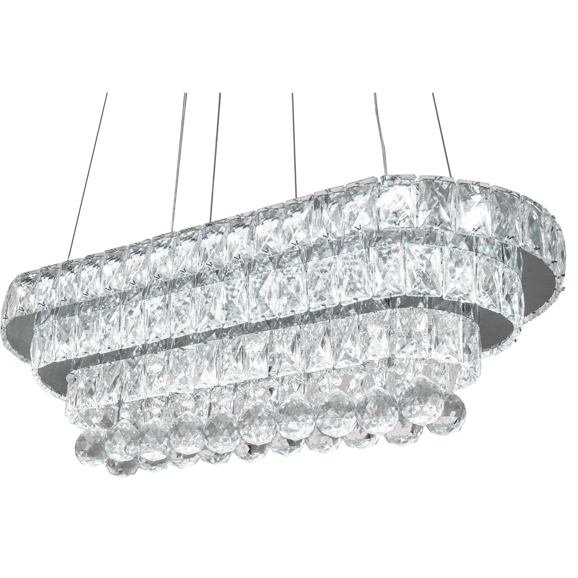 Lampă de tavan suspendată cristal LED 102W telecomandă APP417-CP  6