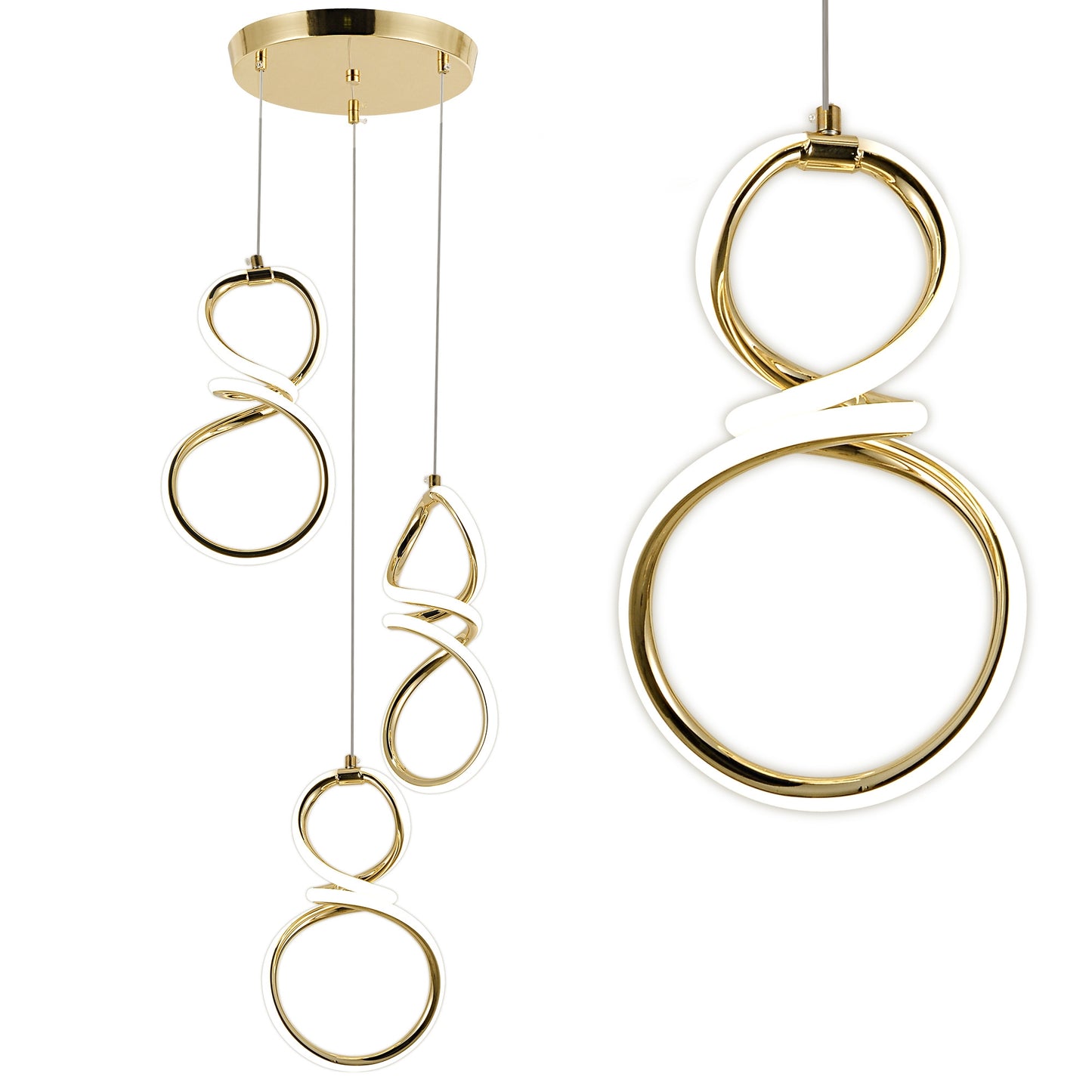 Lampă Suspendată Led G073-3cpr Gold  1