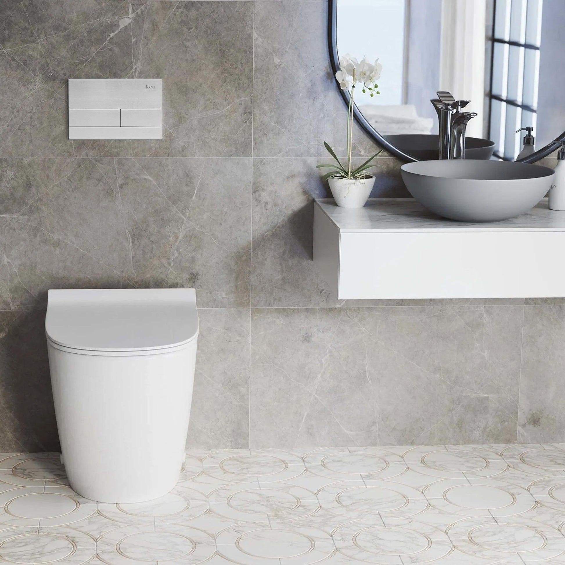 Cadru Wc Încastrat K011a-q Rea Cu Buton T Brush Steel  2