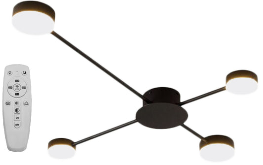 LAMPĂ MODERNĂ DE PLAFON NEGRA LED cu 4 brațe APP519-4C  1