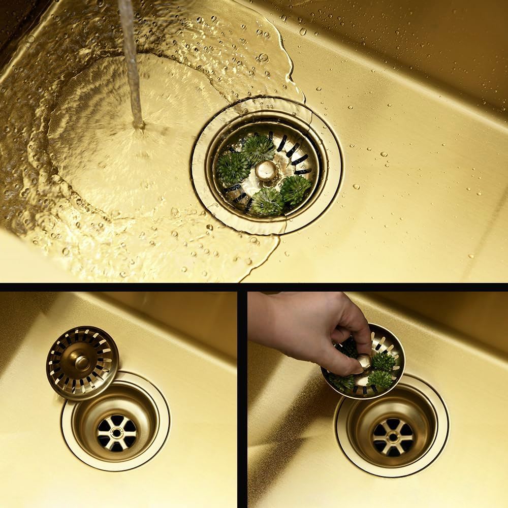 Chiuvetă Inox Leo 40 Brush Gold cu robinet de bucătărie 5
