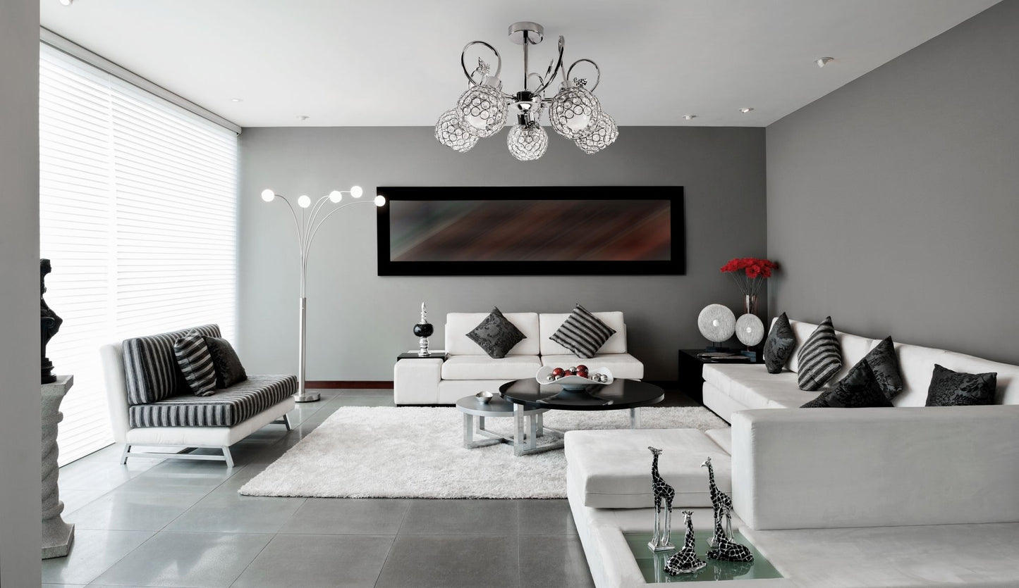 Candelabru cu lampă de cristal cu frunze metalice APP636-5C  7