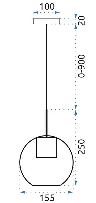 Lampa DE TAVAN SUSPENDABILA din sticla Sfera Auriu APP686-1CP  5