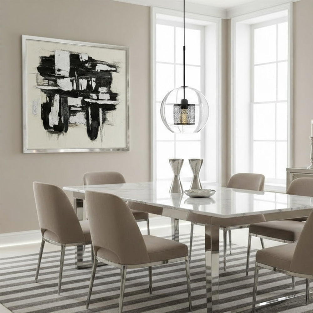 Lampă Suspendată Din Sticlă Loft Neagra APP558-1CP 25cm  3