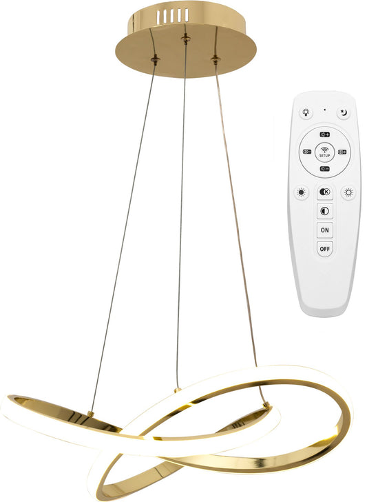Lampă de tavan suspendată cu inel modern + telecomandă APP390-CP Gold  1
