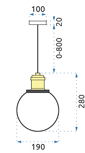 Lampa DE TAVAN SUSPENDABILA din sticla Verto B Tranparent 8