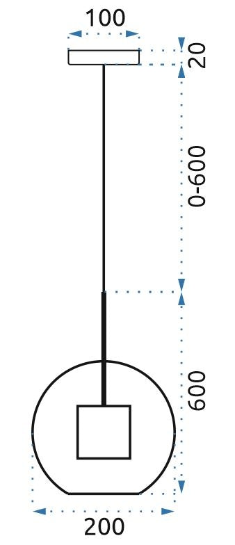 Lampă Suspendată Din Sticlă Loft Neagra APP557-1CP 20cm  6