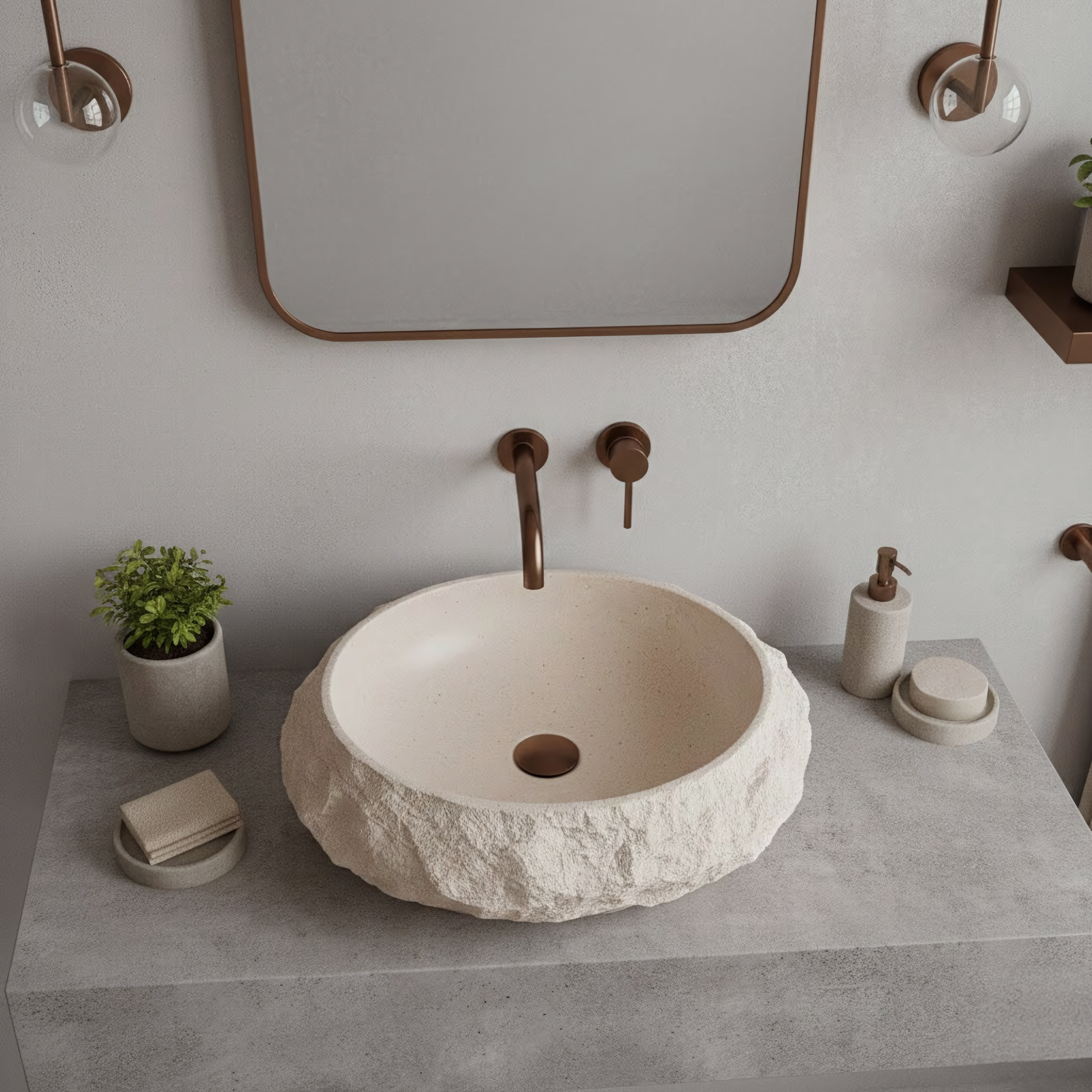 Lavoar pe blat Mika Warm Beige  5