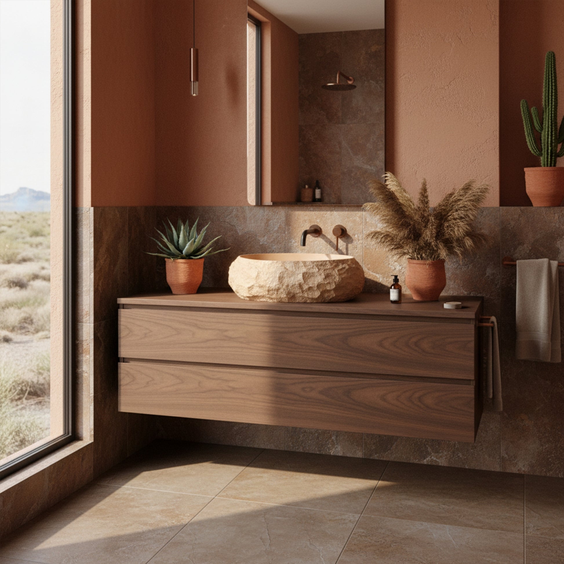 Lavoar pe blat Mika Light  Terracotta  4